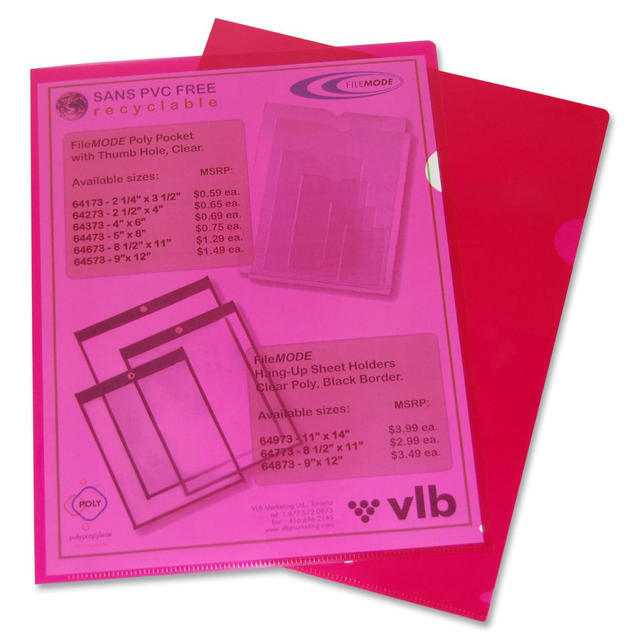 Filemode Poly View Folders - Letter, 10-Pack - Red