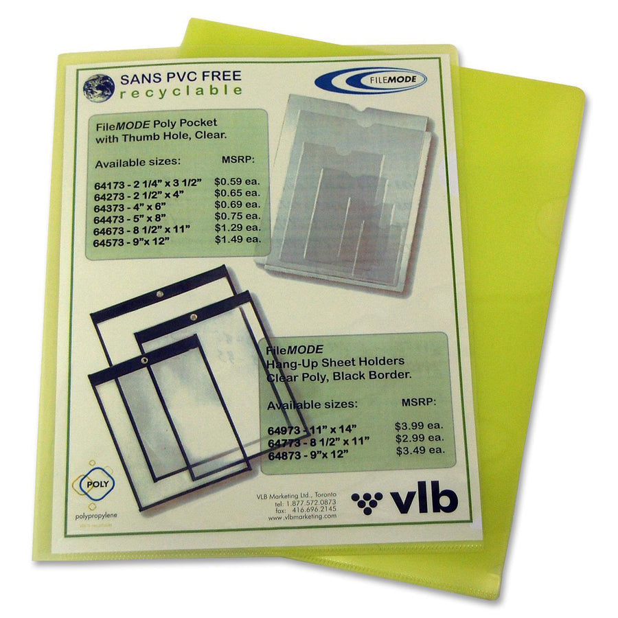 Filemode Poly View Folders - Letter, 10-Pack - Yellow