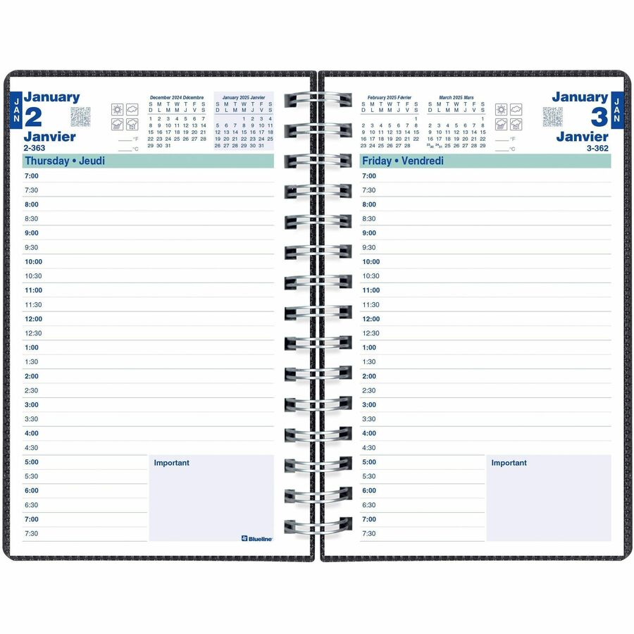 Organiseur journalier Blueline Duraflex
