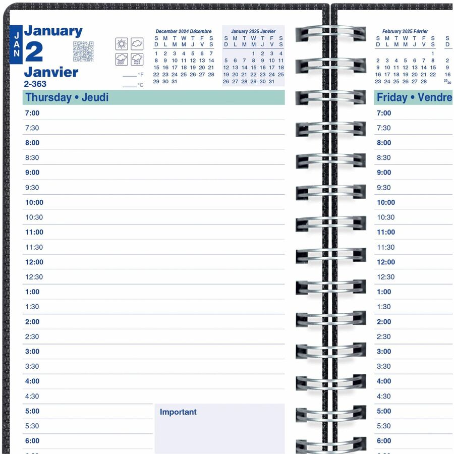 Organiseur journalier Blueline Duraflex