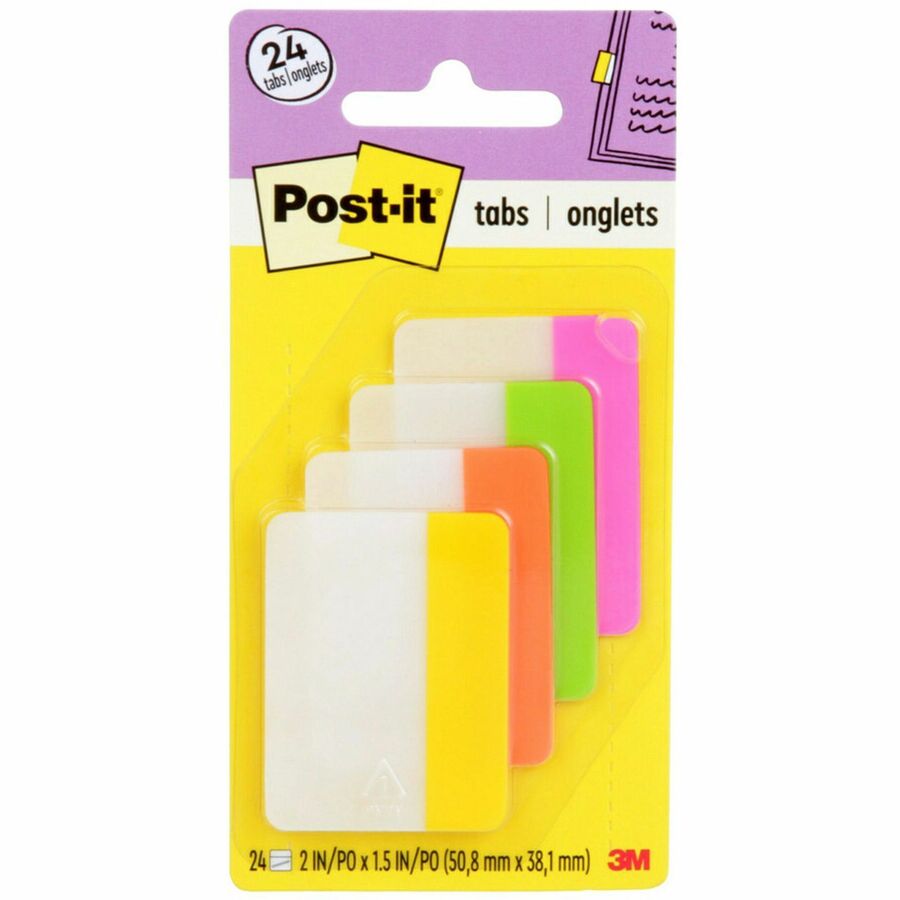 POST-IT TABS 2x1.5 BRIGHT*24pk