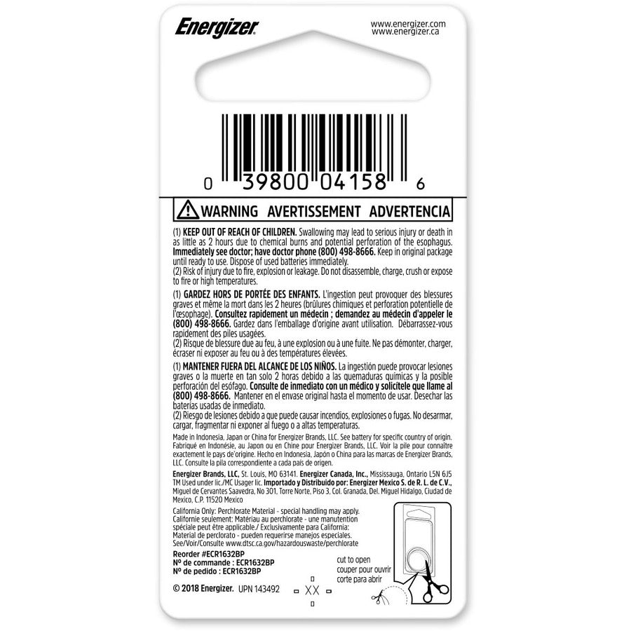 Energizer 1632 Lithium Coin Battery