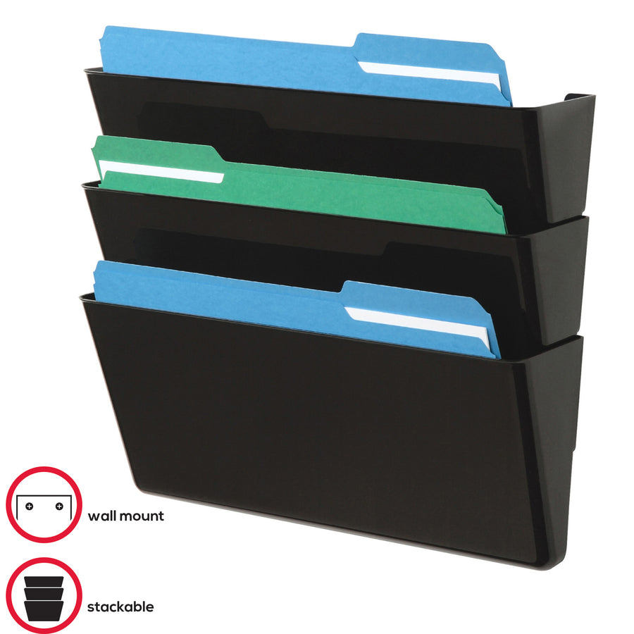 Deflecto Stackable DocuPocket Set - Black