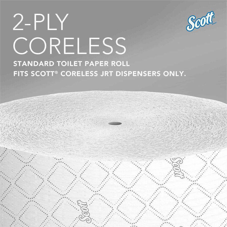 Scott Coreless High-Capacity Jumbo Roll Toilet Paper with Elevated Design