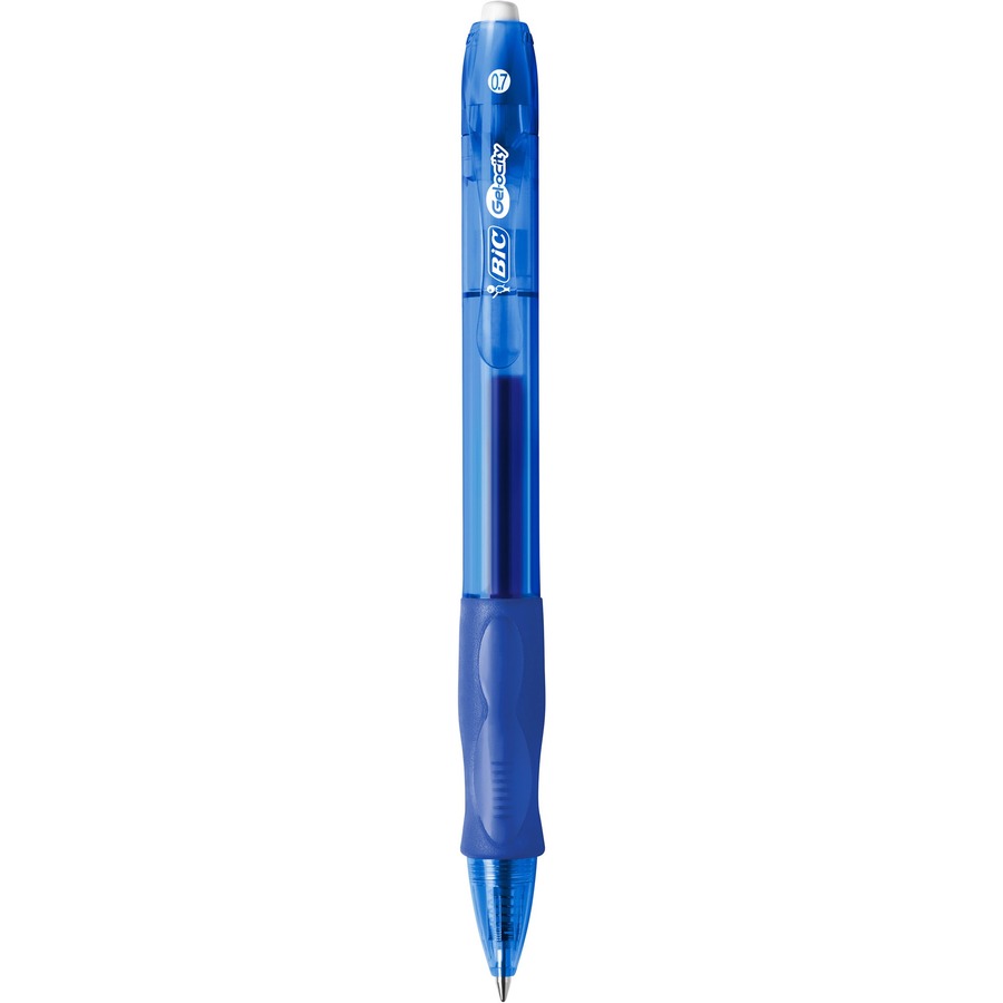 BIC Gel-ocity Original Retractable Gel Pen, Blue, 4 Pack, 0.7 Mm