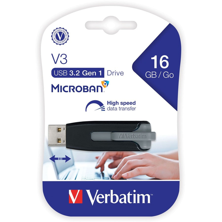Verbatim 16GB Store 'n' Go V3 USB 3.0 Flash Drive - Gray