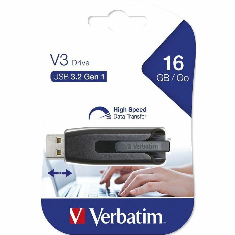 Verbatim 16GB Store 'n' Go V3 USB 3.0 Flash Drive - Gray