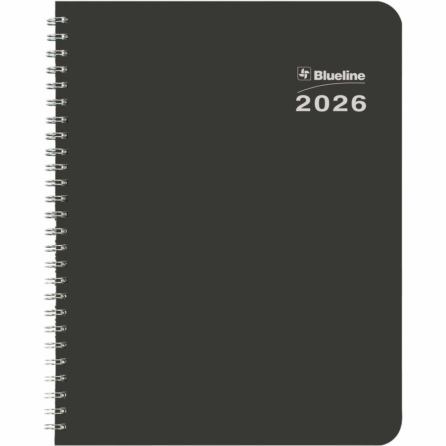 Agenda mensuel Blueline DuraGlobe 2026 de 14 mois - Décembre à janvier - 8-7/8 po x 7-1/8 po - Noir - Bilingue