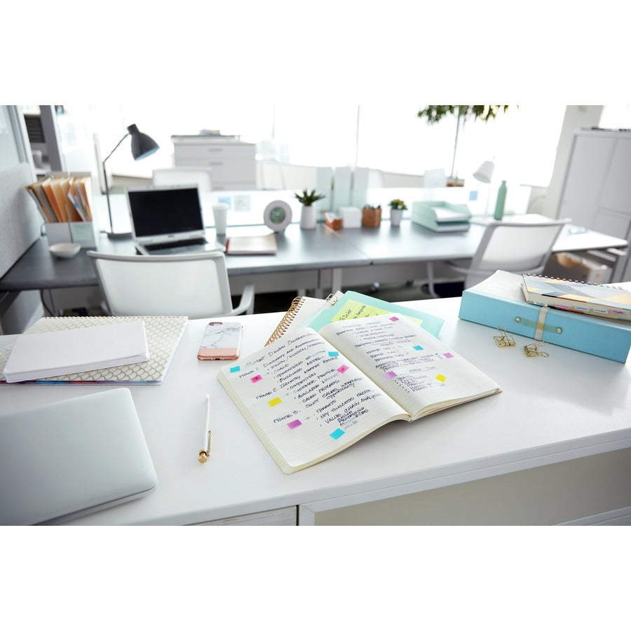 Post-it Flags in Desk Grip Dispenser - Yellow