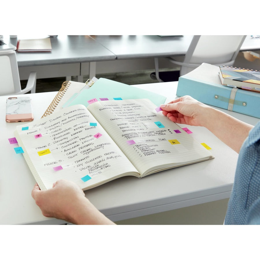 Post-it Flags in Desk Grip Dispenser - Yellow