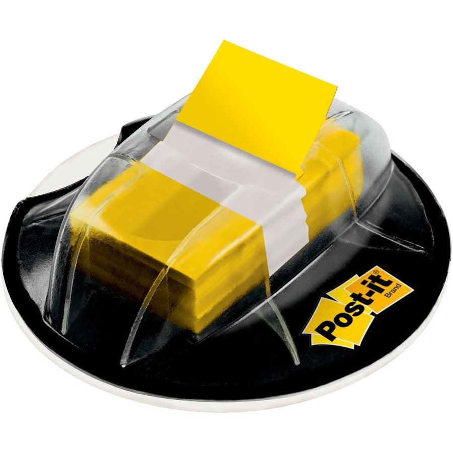 Post-it drapeaux dans un dévidoir de bureau - jaune