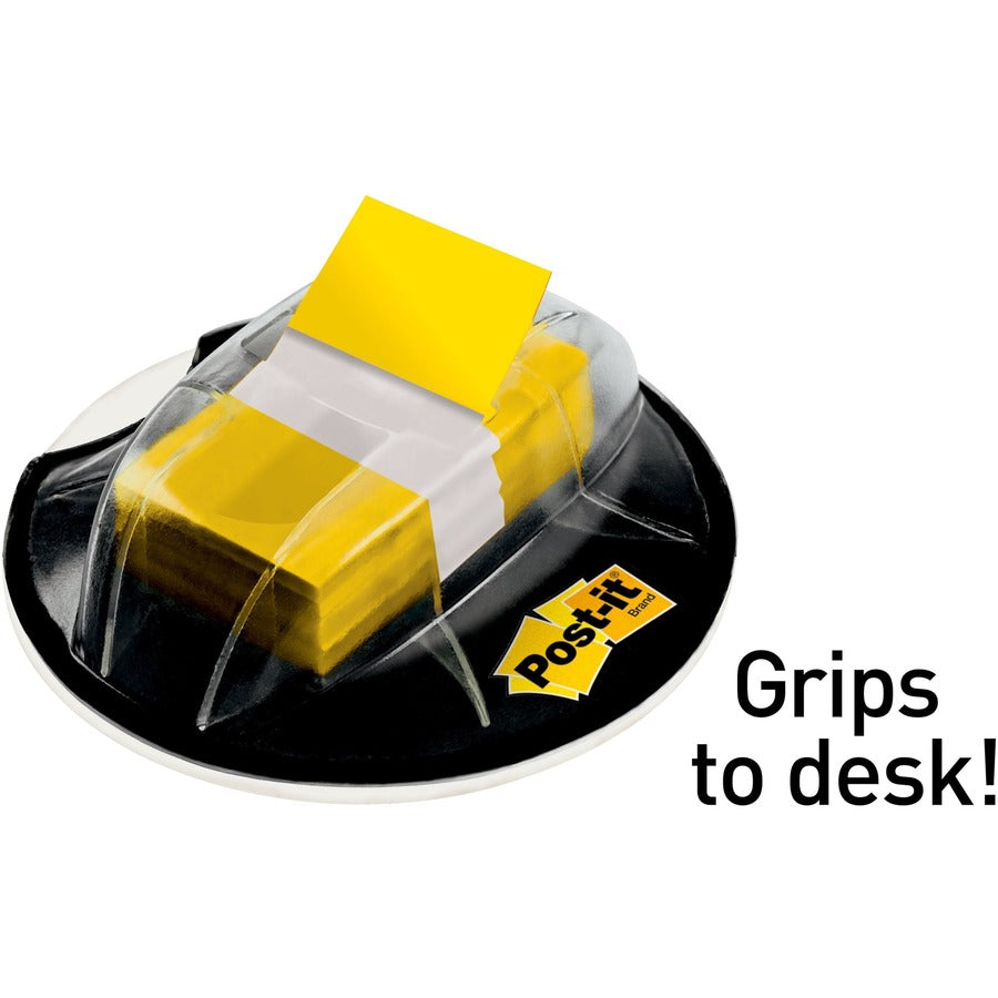 Post-it Flags in Desk Grip Dispenser - Yellow