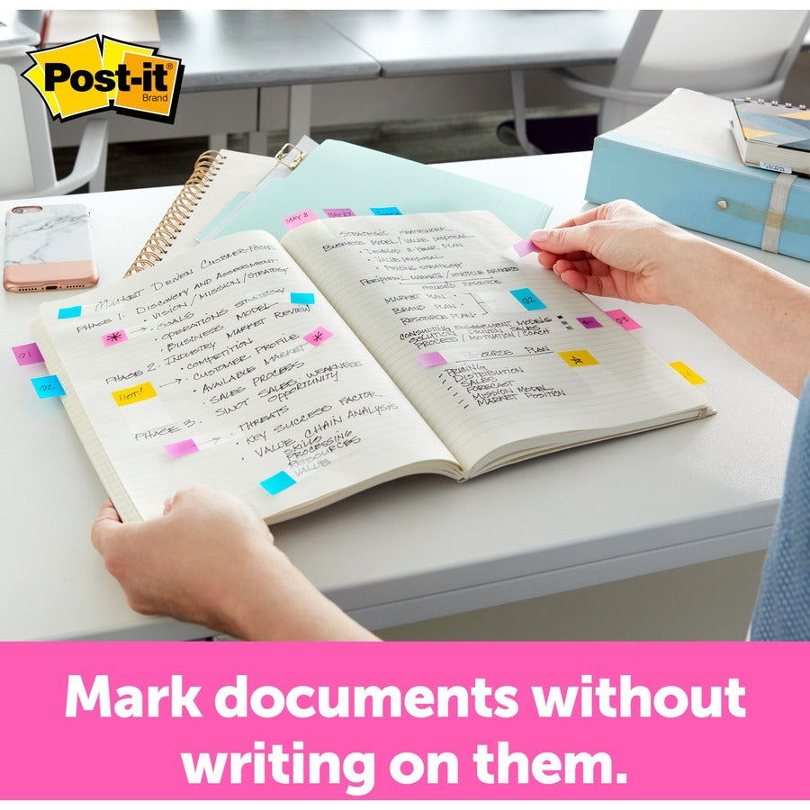 Post-it Flags in Desk Grip Dispenser - Yellow