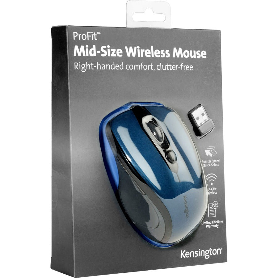 Kensington Pro Fit Mid-Size Wireless Mouse Saphire Blue
