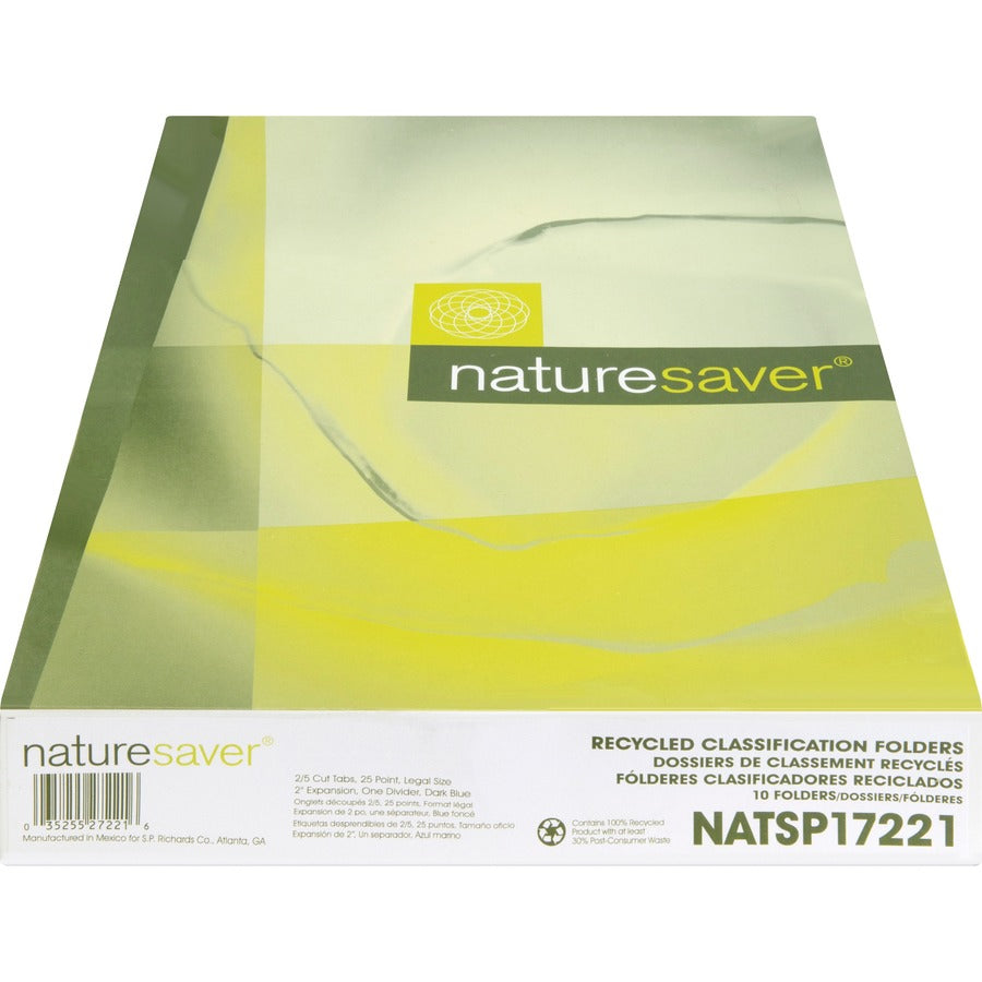Nature Saver 2/5 Tab Cut Legal Recycled Classification Folder - NATSP17222