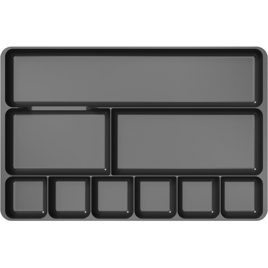Deflecto Sustainable Office Drawer Organizer — 9-Compartment, Black