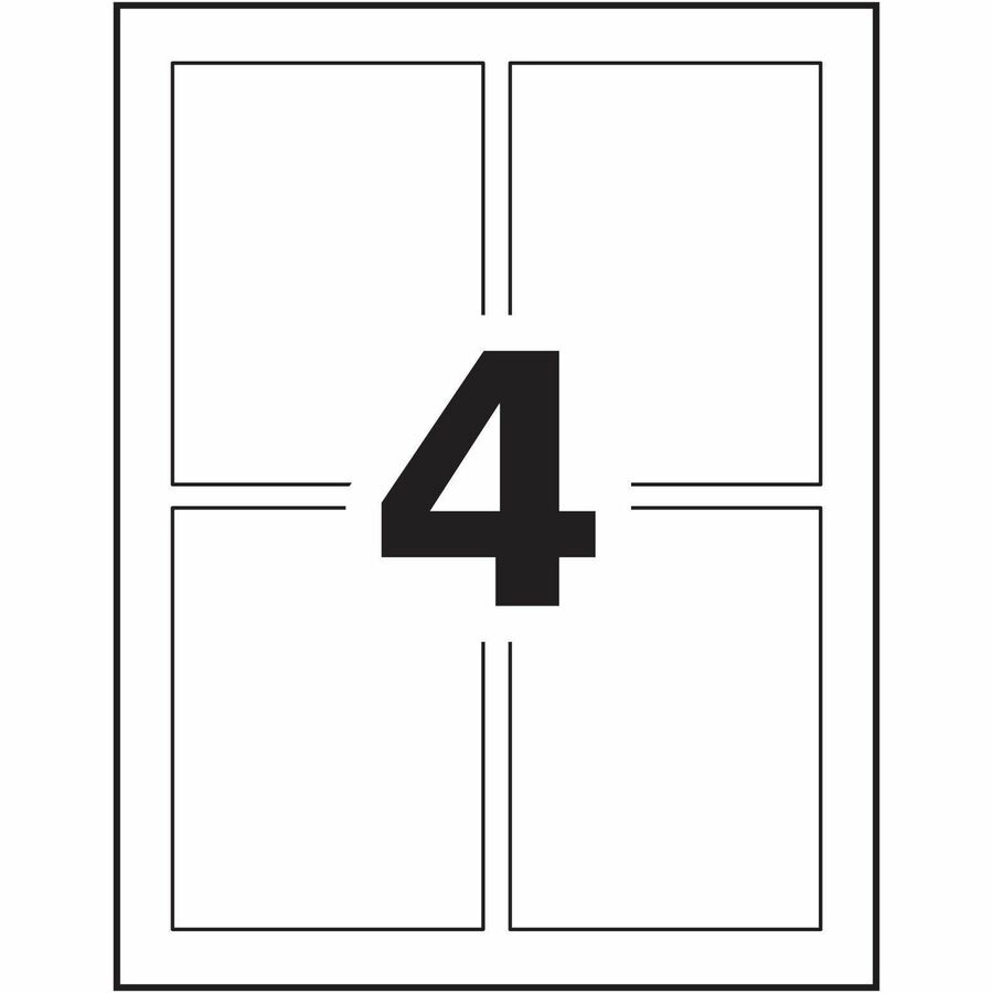 Avery® Durable White Rectangle Film Labels 4-3/4" x 3-1/2" , Removable Adhesive, for Laser and Inkjet Printers