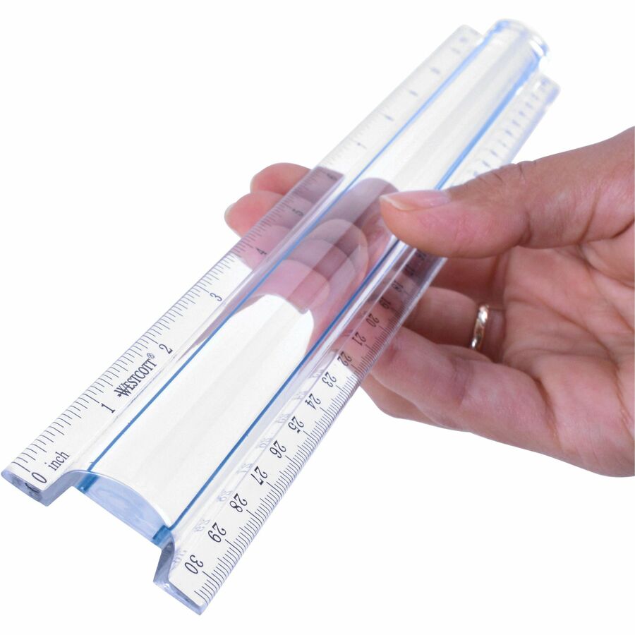 Westcott 12" Clear Magnifying Data Processing Ruler