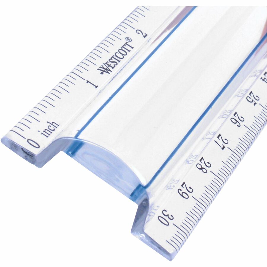 Westcott 12" Clear Magnifying Data Processing Ruler