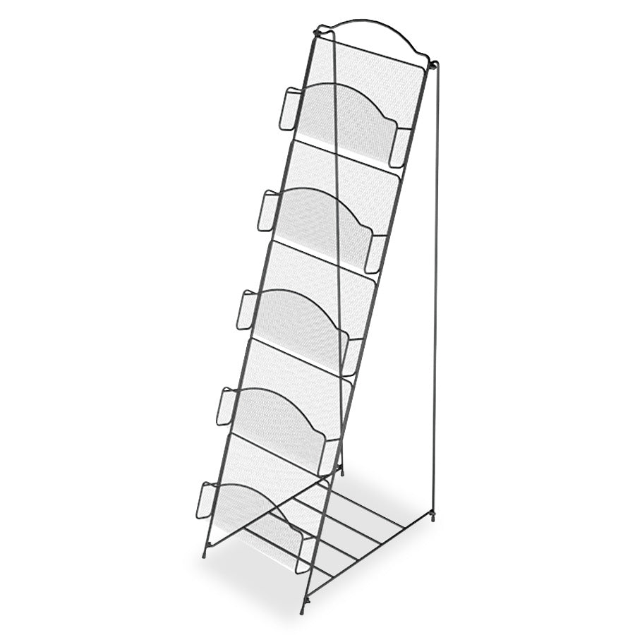 Safco Black Onyx Mesh Literature Floor Rack