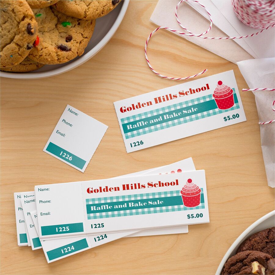 Avery® Event Tickets with Tear-Away Stubsfor Laser and Inkjet Printers, 1-3/4" x 5-1/2"