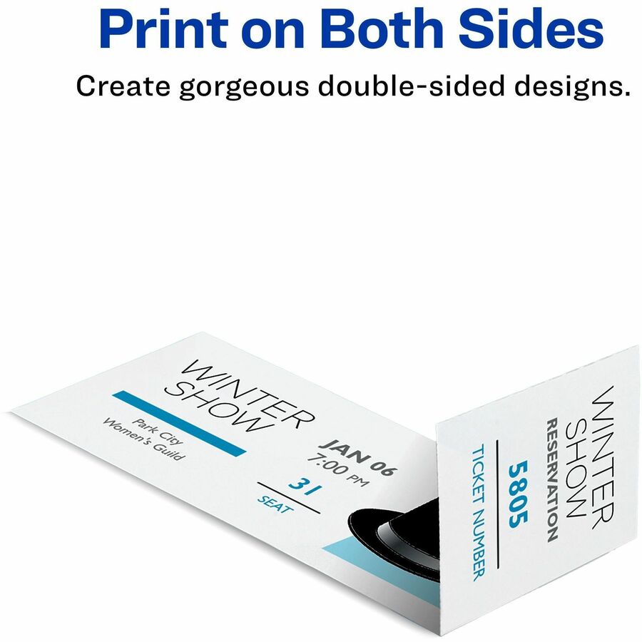 Avery® Event Tickets with Tear-Away Stubsfor Laser and Inkjet Printers, 1-3/4" x 5-1/2"