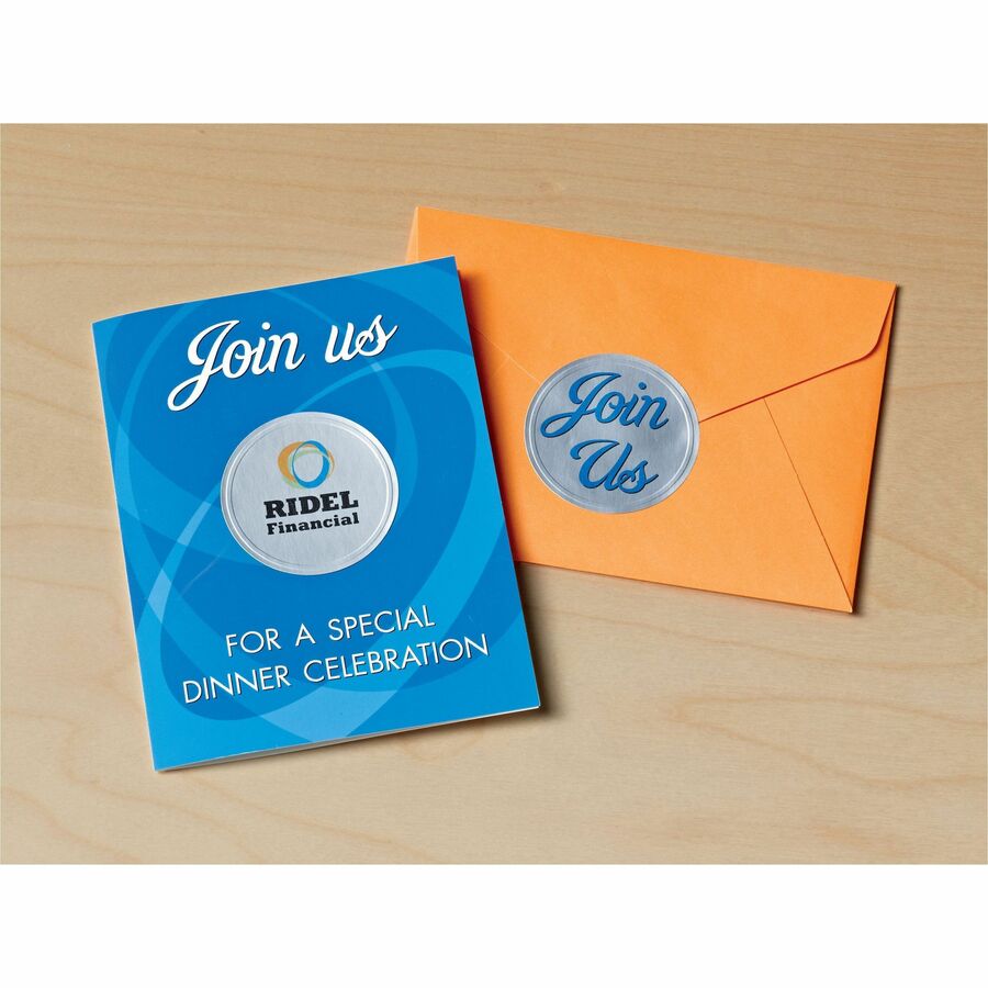 Avery® Silver Foil Round Labels 2" Diameter, Permanent Adhesive, for Inkjet Printers
