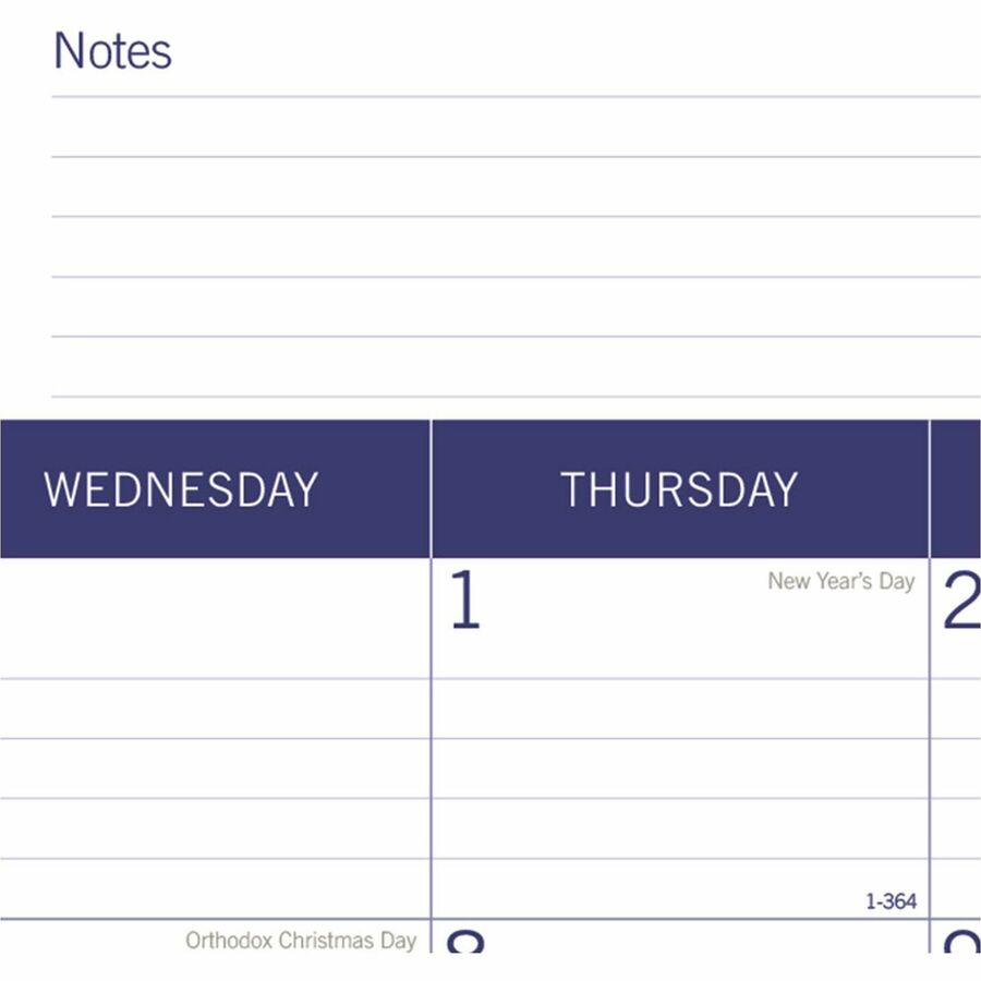 Calendrier de bureau mensuel Blueline DuraGlobe, 22"x 17", anglais