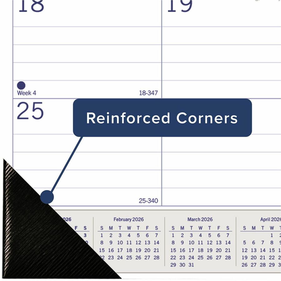 Blueline DuraGlobe Monthly Desk Pad Calendar — 22" x 17", 2026, English
