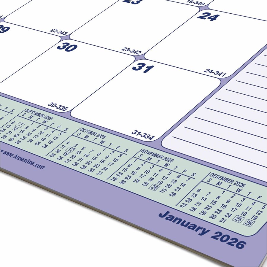 Calendrier de bureau mensuel 12 mois Brownline 2026 – Janvier à décembre – 11" x 8-1/2" – Anglais