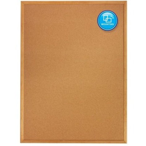 Quartet Standard Cork Bulletin Board, Oak Finish Frame, 6' x 4'