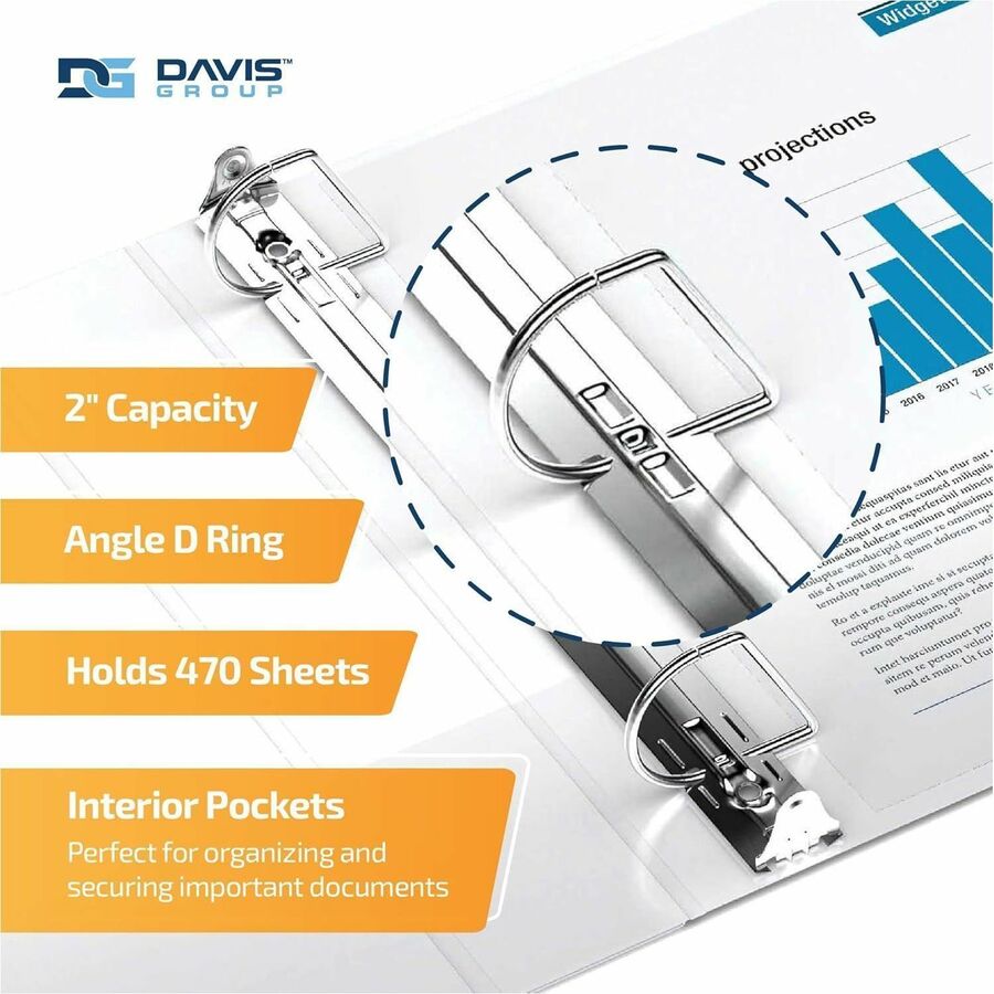 QuickFit Heavy-Duty 3-Ring File Binder, Locking D-Ring , View Binder, 2 Inch, White