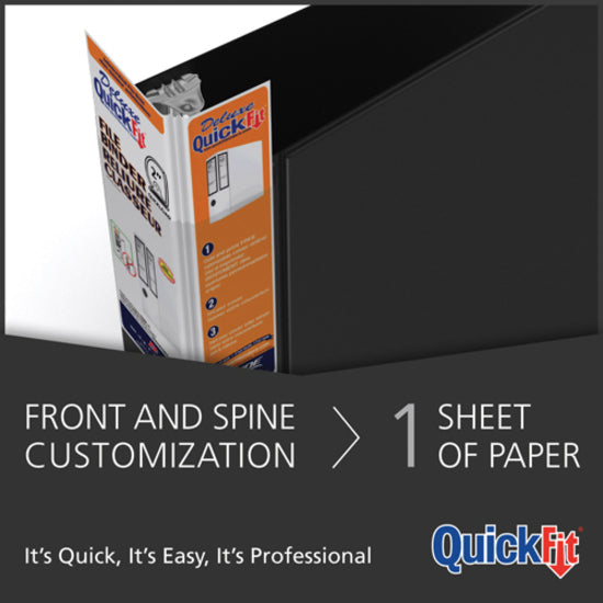 QuickFit Heavy-Duty Locking D-Ring View Binder - 2", Black