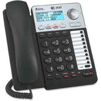 AT&T ML17929 2-Line Corded Office Phone with Caller ID - Black/Gray