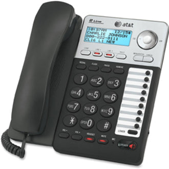 AT&T ML17929 2-Line Corded Office Phone with Caller ID - Black/Gray