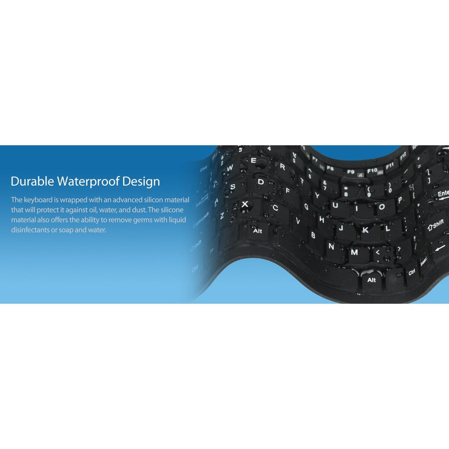 Clavier souple étanche antimicrobien Adesso (taille compacte)