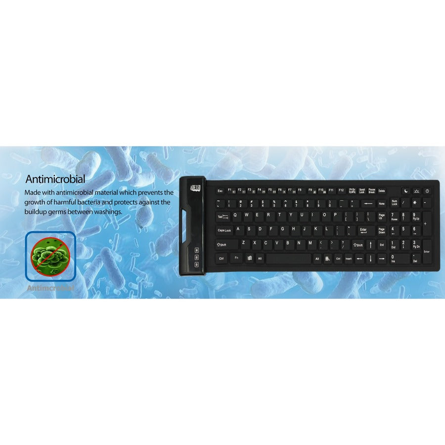 Clavier souple étanche antimicrobien Adesso (taille compacte)