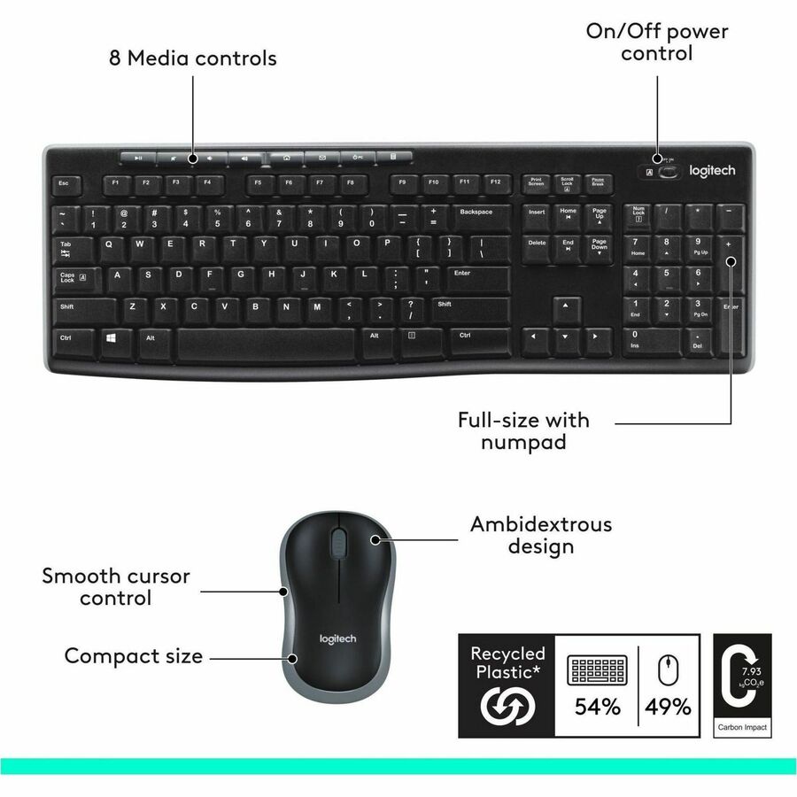 Logitech MK270 Wireless Keyboard and Mouse Combo