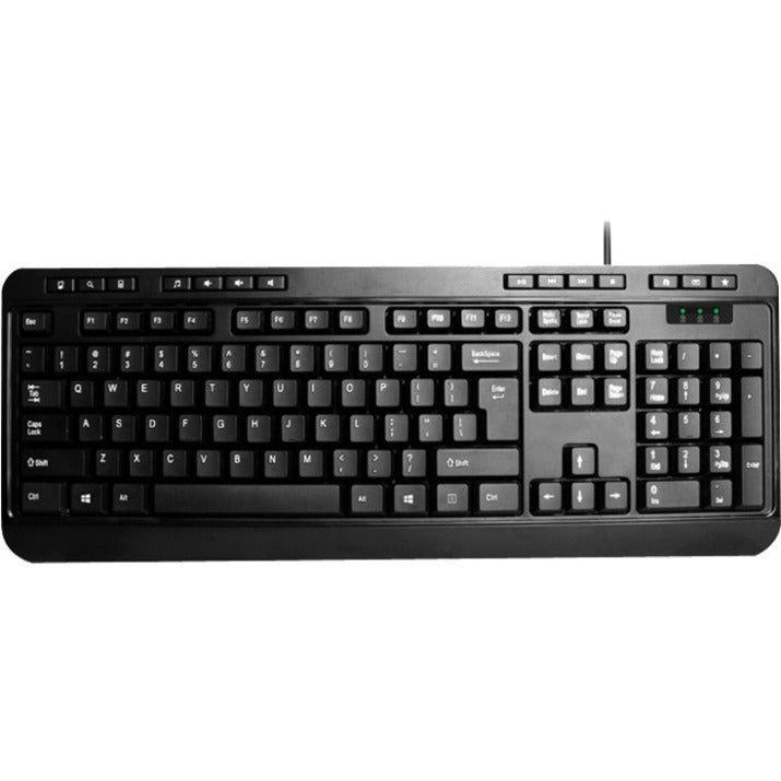 Adesso AKB-132UB Spill-Resistant Multimedia Keyboard — USB