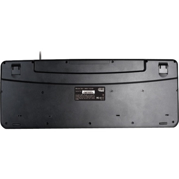 Adesso AKB-132UB Spill-Resistant Multimedia Keyboard — USB