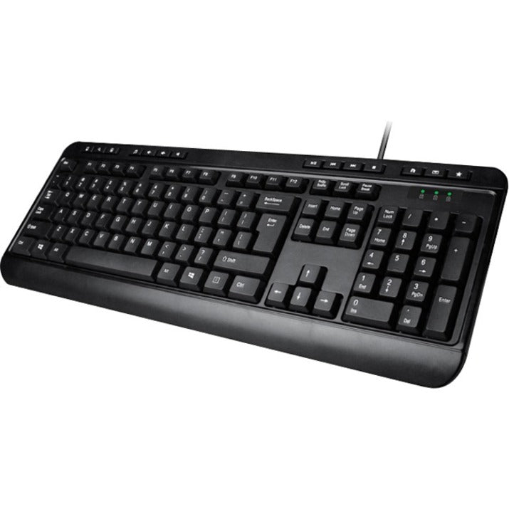 Adesso AKB-132UB Spill-Resistant Multimedia Keyboard — USB