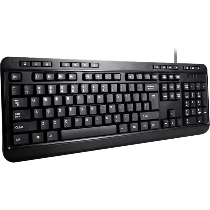 Adesso AKB-132UB Spill-Resistant Multimedia Keyboard — USB