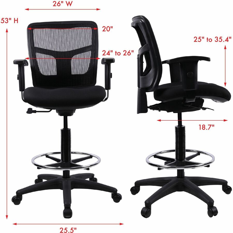 Lorell Ratchet Back Mesh Mid-Back Stool