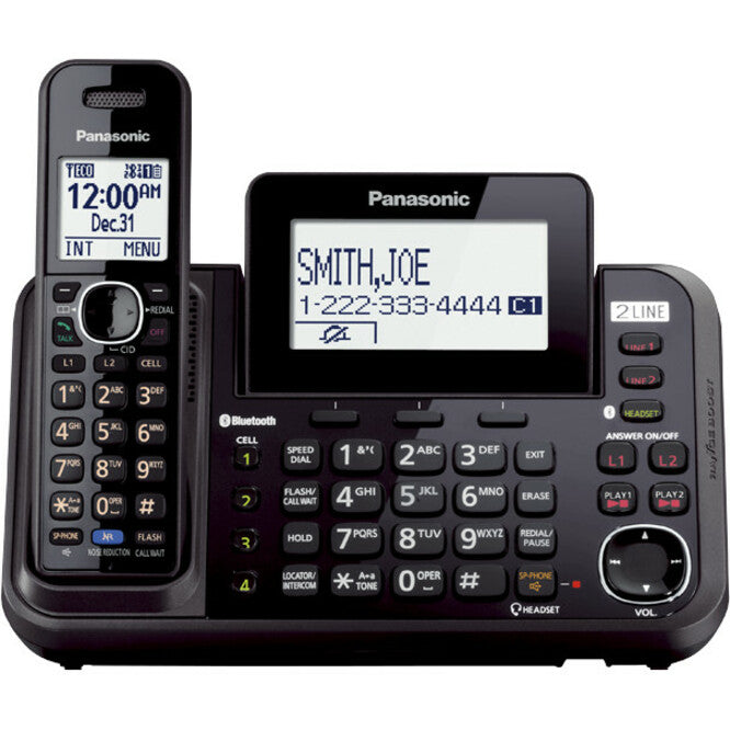Panasonic KX-TG9541B DECT 6.0 1.90 GHz Cordless Phone - Wall Mountable - Black