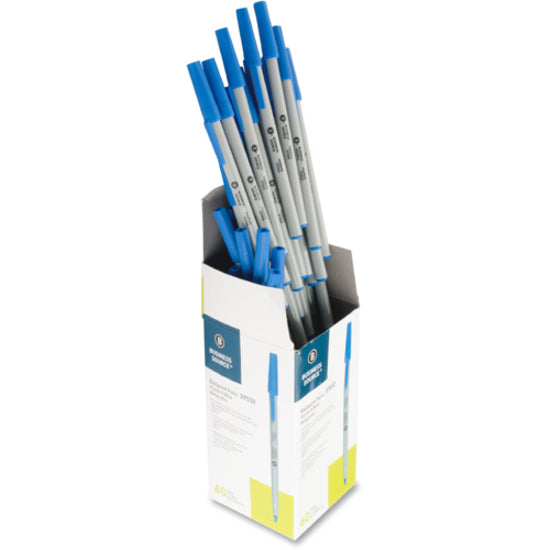 Business Source Ballpoint Stick Pens — Blue, Medium, Box of 60