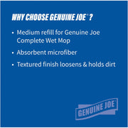 Genuine Joe Microfiber Wet Mophead Refill - Medium