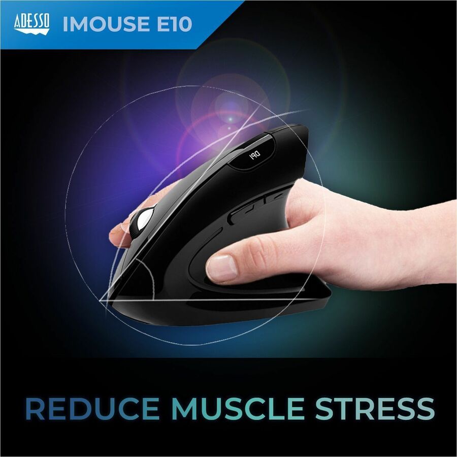 Adesso 2.4 GHz Wireless Vertical Ergonomic Mouse