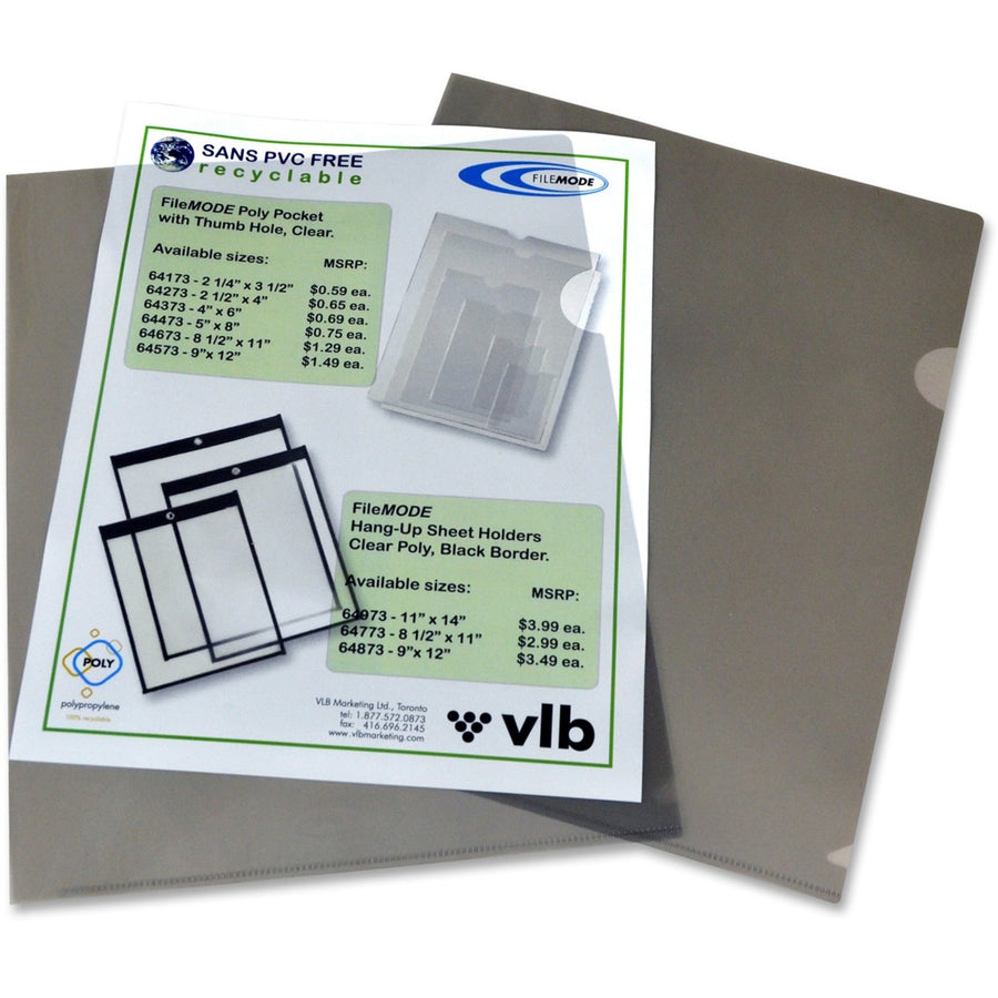 Filemode Poly View Folders - Letter, 10-Pack - Smoke