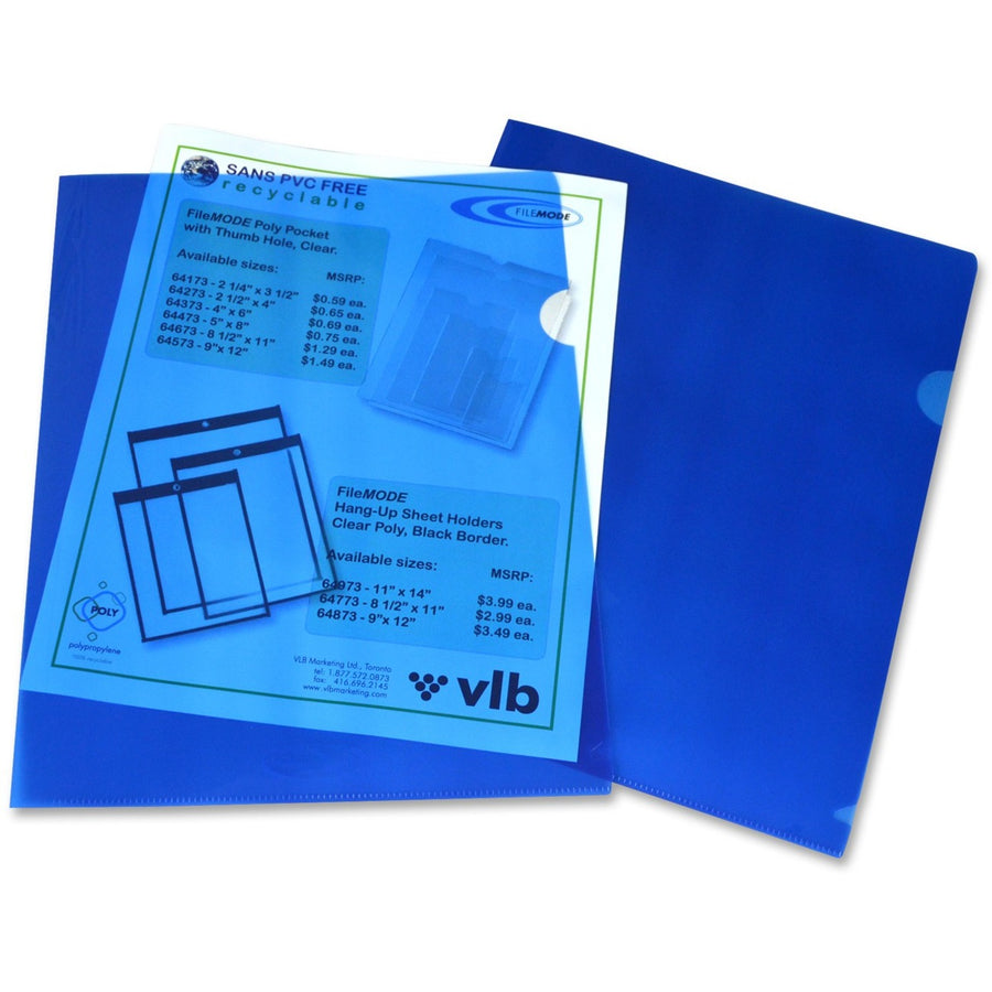 Filemode Poly View Folders - Letter, 10-Pack - Blue