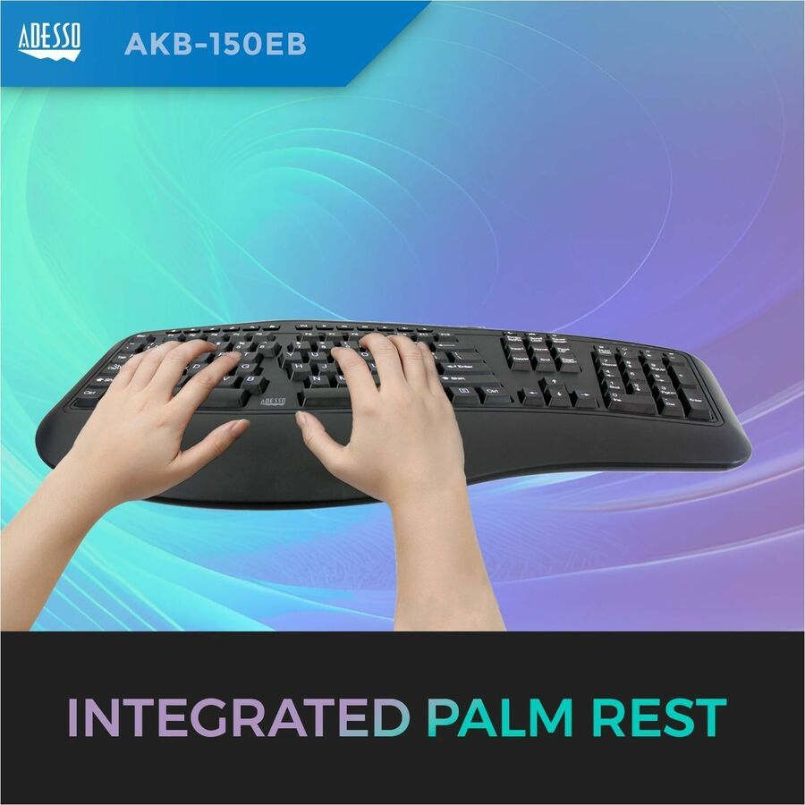 Adesso Tru-Form AKB-150EB Illuminated Ergonomic Keyboard